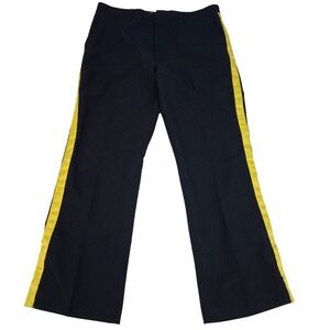 VINTAGE J B Blair Uniform Pants Mens 36x30 Navy Blue Yellow Stripe‎ Made in USA